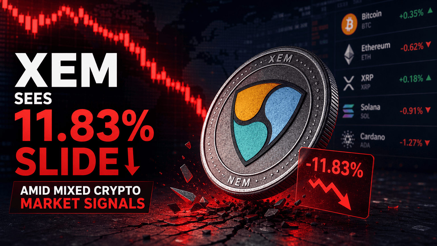 XEM Sees 11.83% Slide Amid Mixed Crypto Market Signals