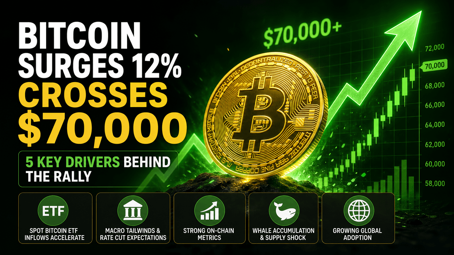 Bitcoin surges 12% crosses $70,000: 5 key drivers behind the rally