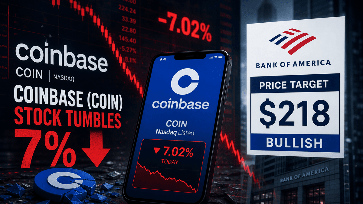 Coinbase (COIN) Stock Tumbles 7% Despite Bank of America's Bullish $218 Price Target