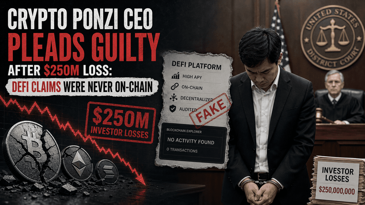Crypto Ponzi CEO Pleads Guilty After $250M Loss: DeFi Claims Were Never On-Chain