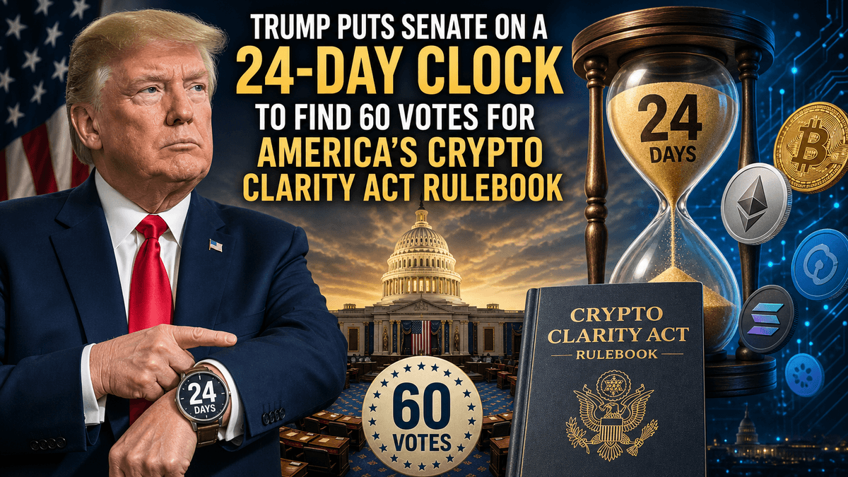 Trump puts Senate on a 24-day clock to find 60 votes for America's crypto CLARITY Act rulebook